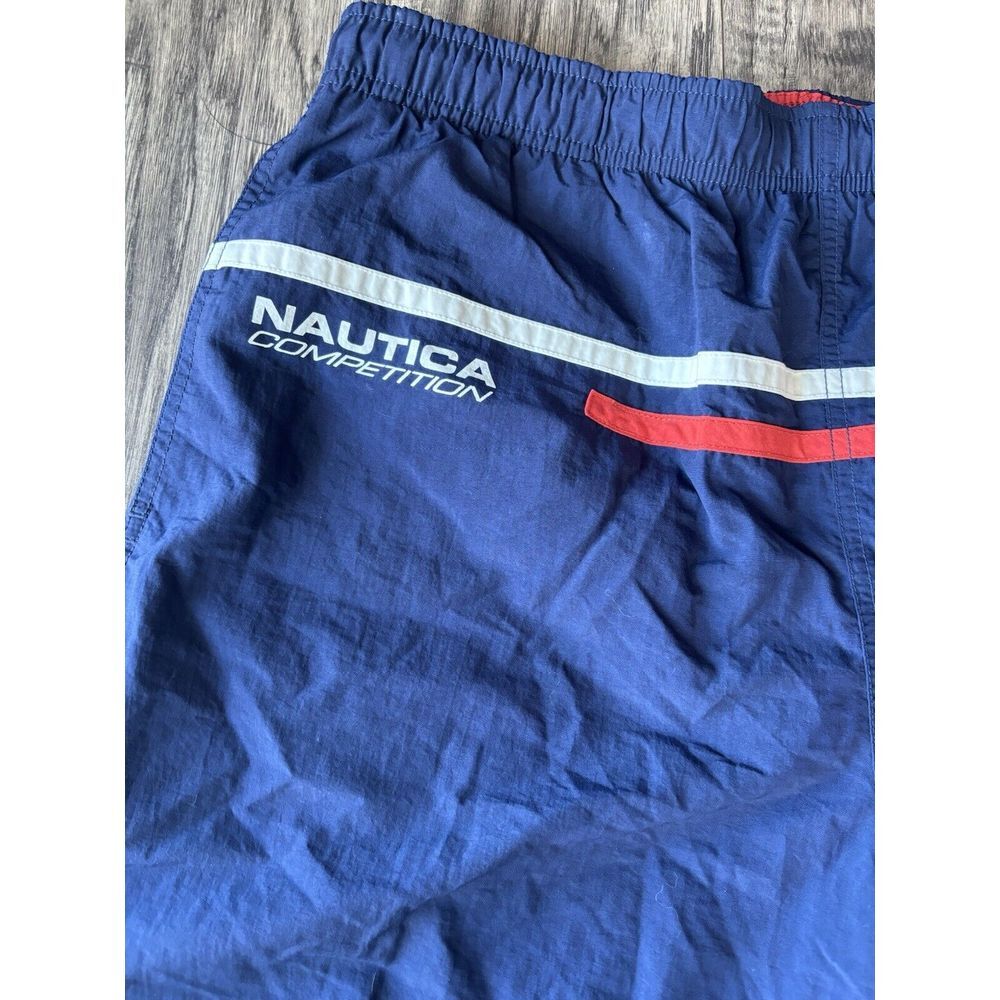 Men's L Large Nautica Competition Board Surf‎ Swim Shorts Blue / Orange Trunks - Picture 2 of 10